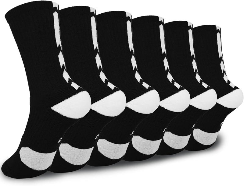 Popuid Youth Thick Basketball Socks for Boys - Cushioned Sports Compression Sock for Active Kids, Fits Ages 6-12 - Image 1